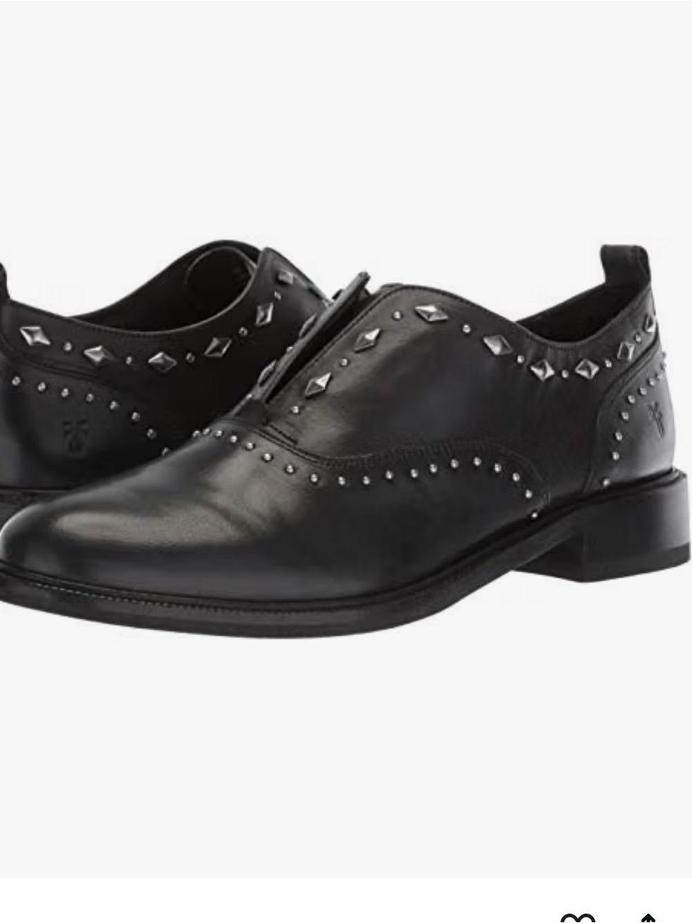 Frye Black Studded Leather Oxford Derbys